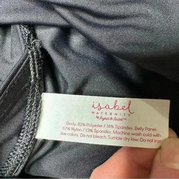 Isabel Maternity by Ingrid & Isabel Leggings Crossover Panel Black/Grey  Sz Med - Picture 7 of 16